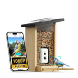 Birdfy Ebony Lite bird feeder with solar panel, imported from the UK