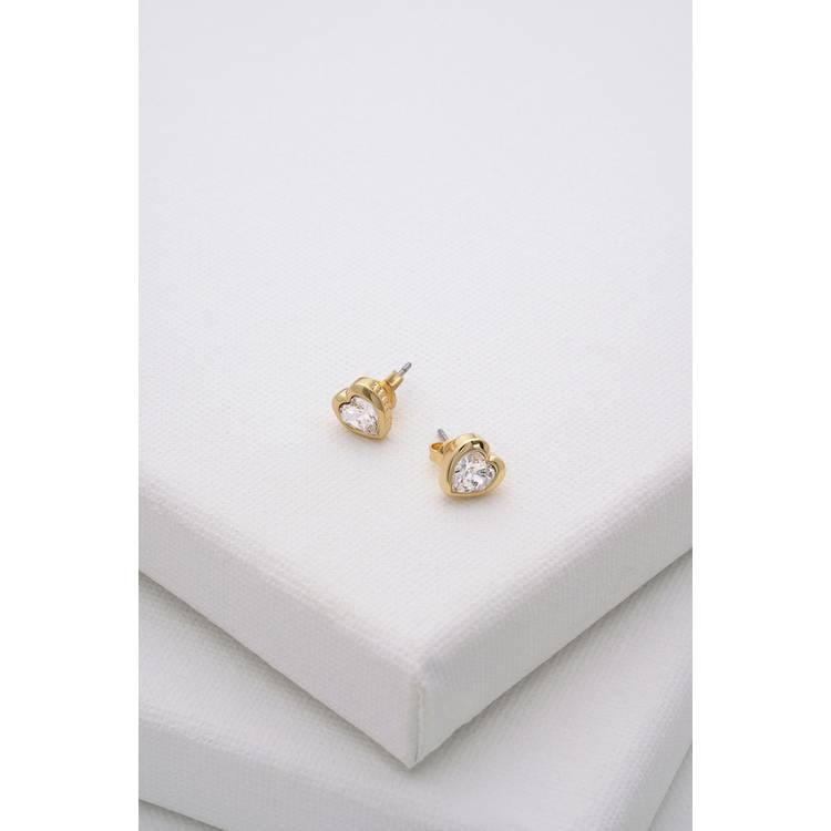 Ted Baker heart stud earrings clear crystal, UK version