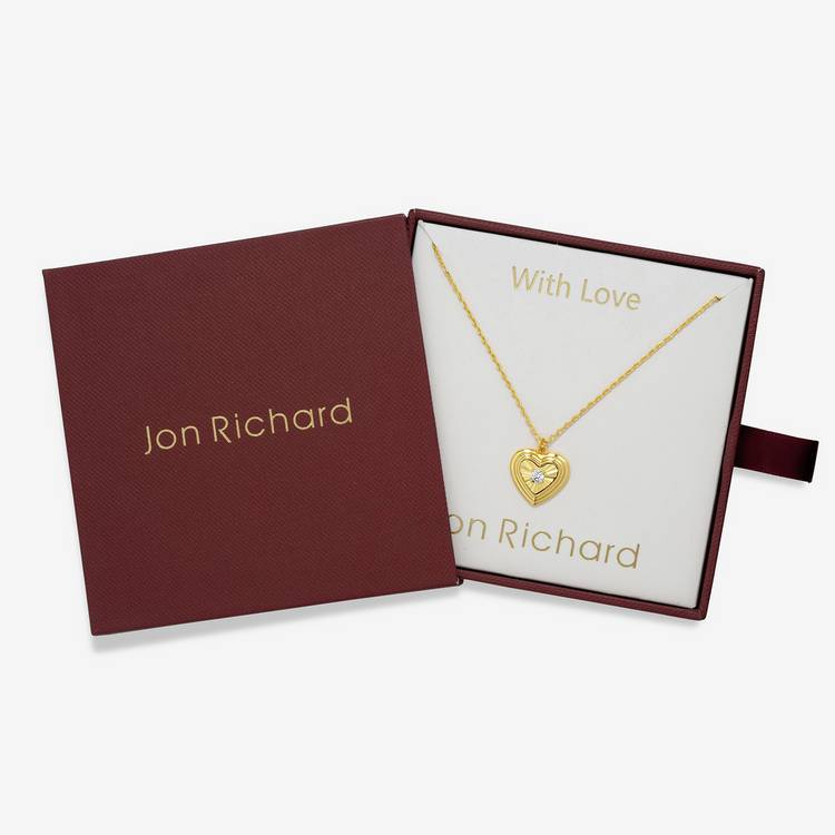 Jon Richard gold plated heart pendant necklace, imported from the UK