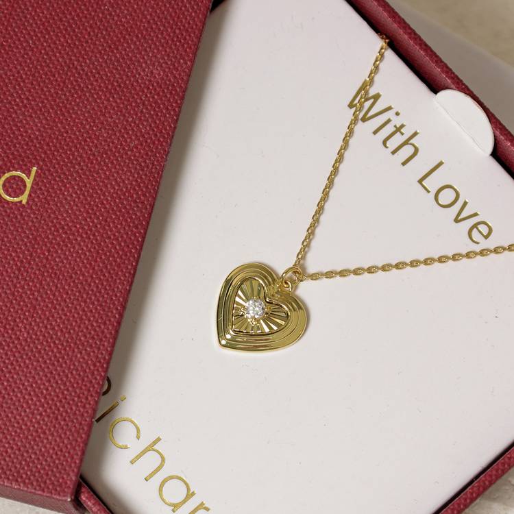 Jon Richard gold plated heart pendant necklace, imported from the UK