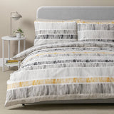 Habitat mono variegated stripe grey double bedding set - British product