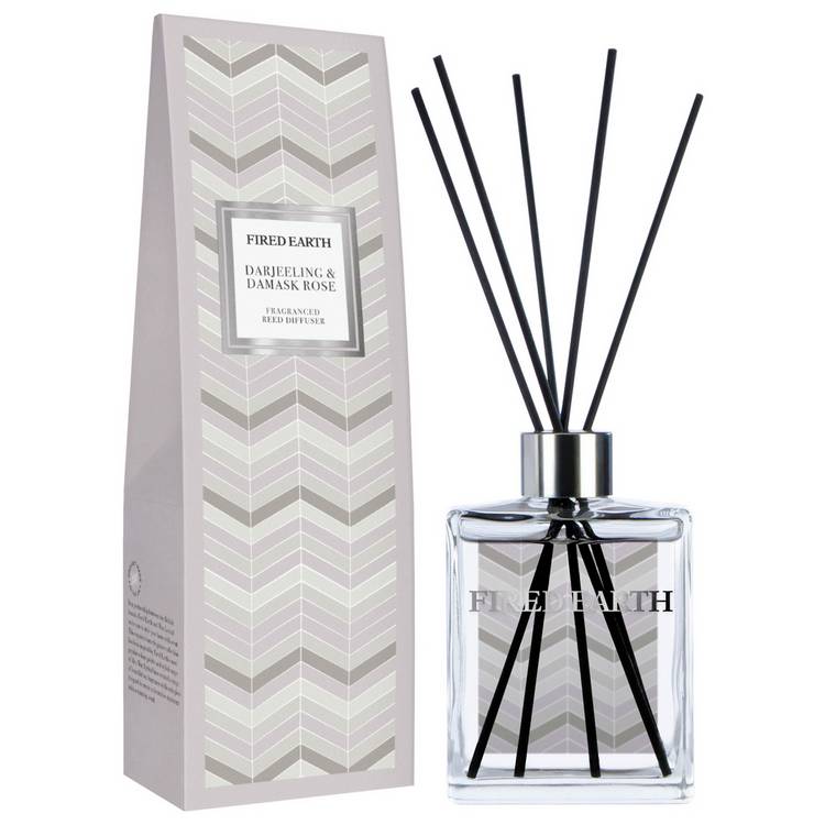 Fired Earth reed diffuser 180ml Darjeeling & Damask Rose, UK version