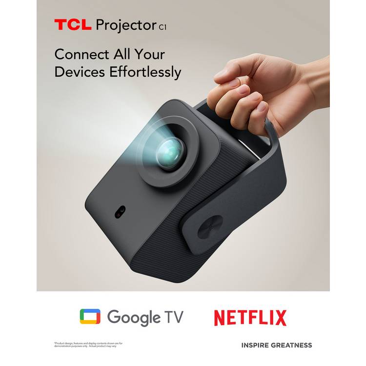 TCL C1 Smart Projector Grey Full HD, imported from the UK