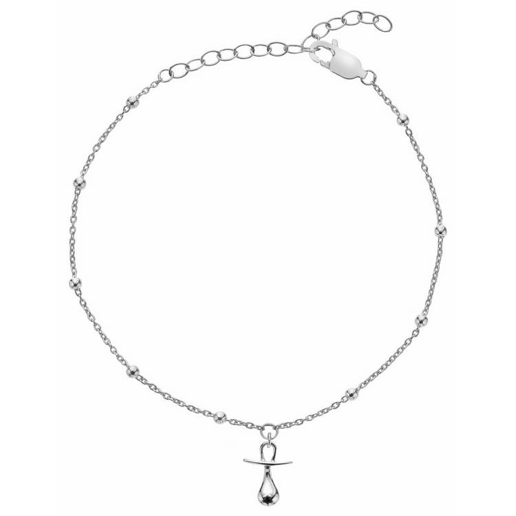 Hot Diamonds sterling silver dummy charm bracelet 20cm, imported from the UK