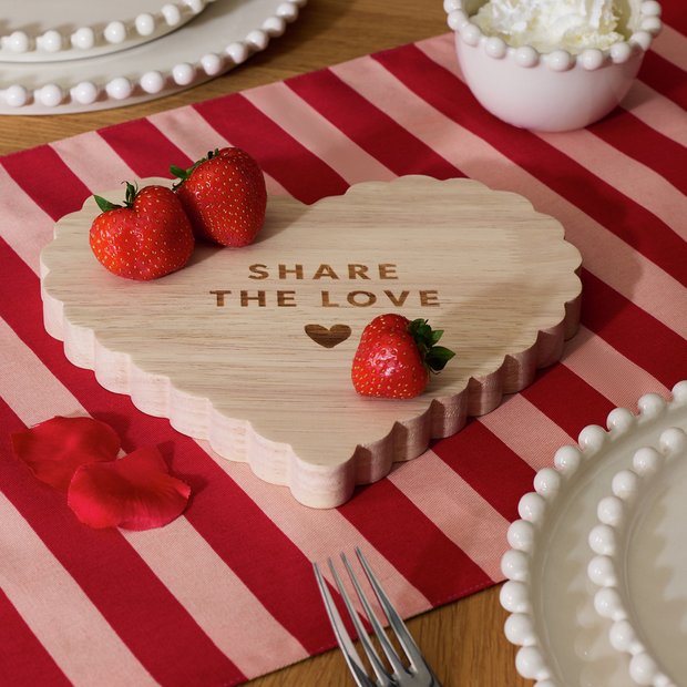 Argos Home wooden heart platter serving board, UK version