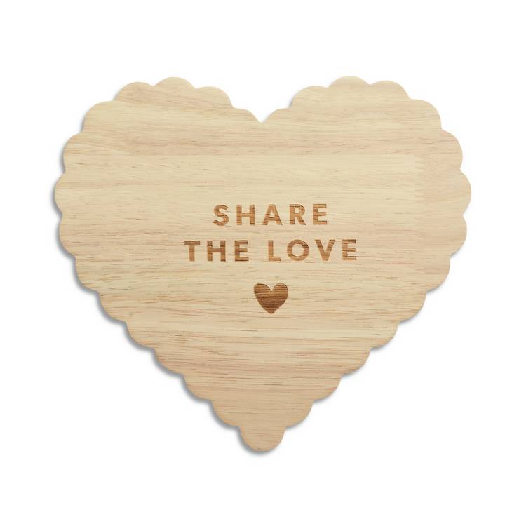Argos Home wooden heart platter serving board, UK version