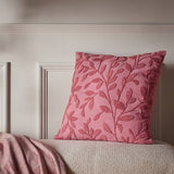 Argos Argos Home Leaves Embroidery Cushion Pink 50x50cm- Buy online at McGrocer