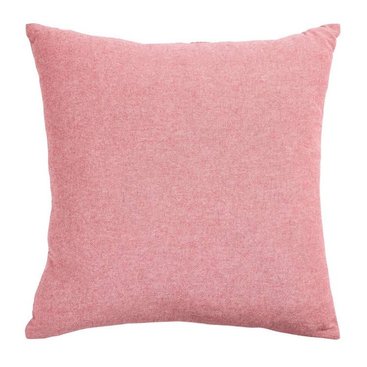 Argos Home cushion pink embroidered leaves 50x50cm (British brand)
