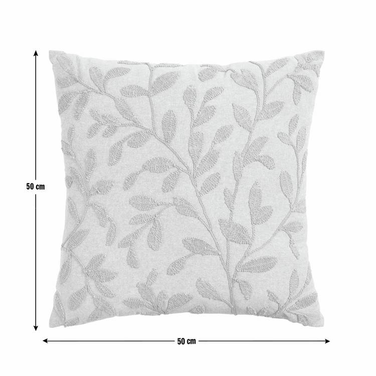 Argos Home cushion pink embroidered leaves 50x50cm (British brand)