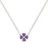 Radley necklace purple cubic zirconia heart flower pendant, UK version