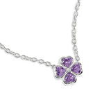 Radley necklace purple cubic zirconia heart flower pendant, UK version