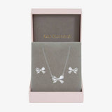 Jon Richard bow set with rhodium plating and crystals (British brand)