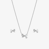 Jon Richard bow set with rhodium plating and crystals (British brand)