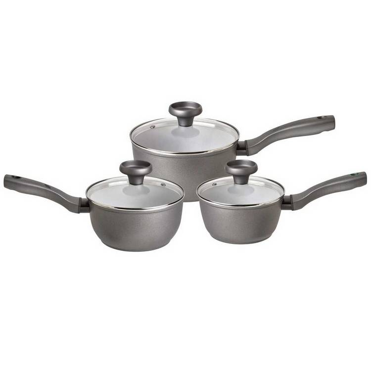 Prestige Earth 3 piece aluminium pan set grey, imported from the UK