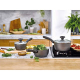 Prestige Earth 3 piece aluminium pan set grey, imported from the UK