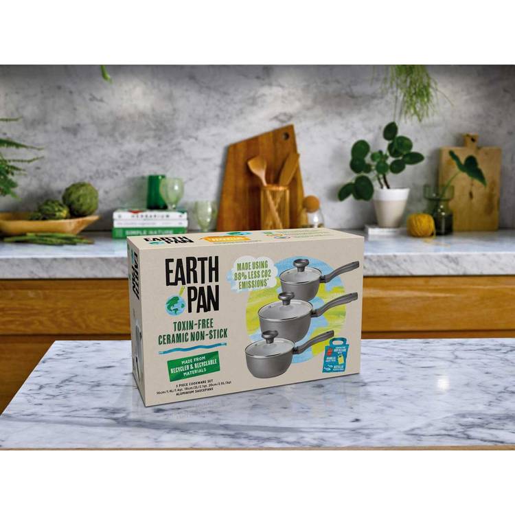 Prestige Earth 3 piece aluminium pan set grey, imported from the UK