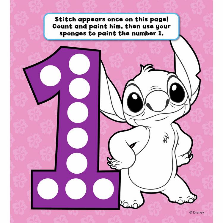 Disney Stitch sponge art activity set, imported from the UK