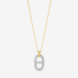 Jon Richard two-tone pave link necklace 16 inch, UK version