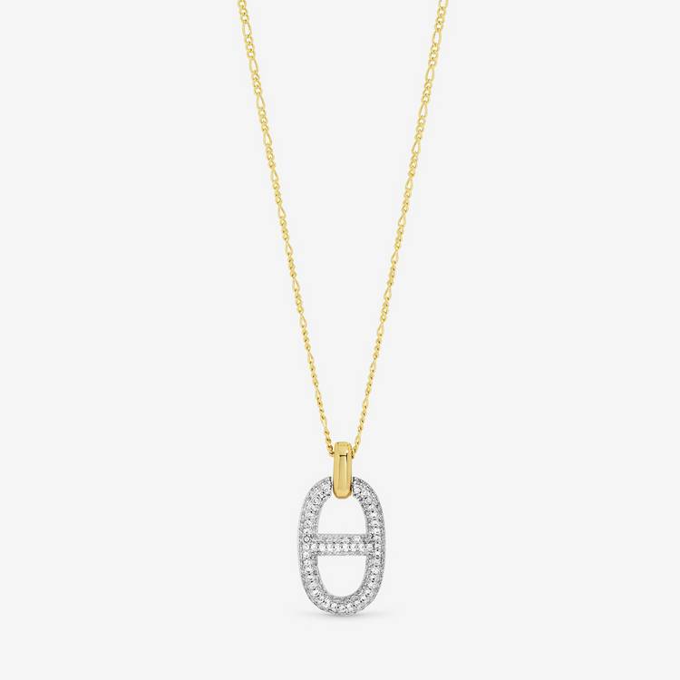 Jon Richard two-tone pave link necklace 16 inch, UK version