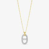 Jon Richard two-tone pave link necklace 16 inch, UK version