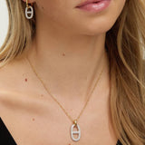Jon Richard two-tone pave link necklace 16 inch, UK version
