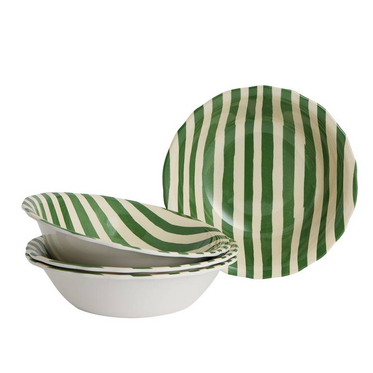 Argos Home green melamine cereal bowls set 4, imported from the UK