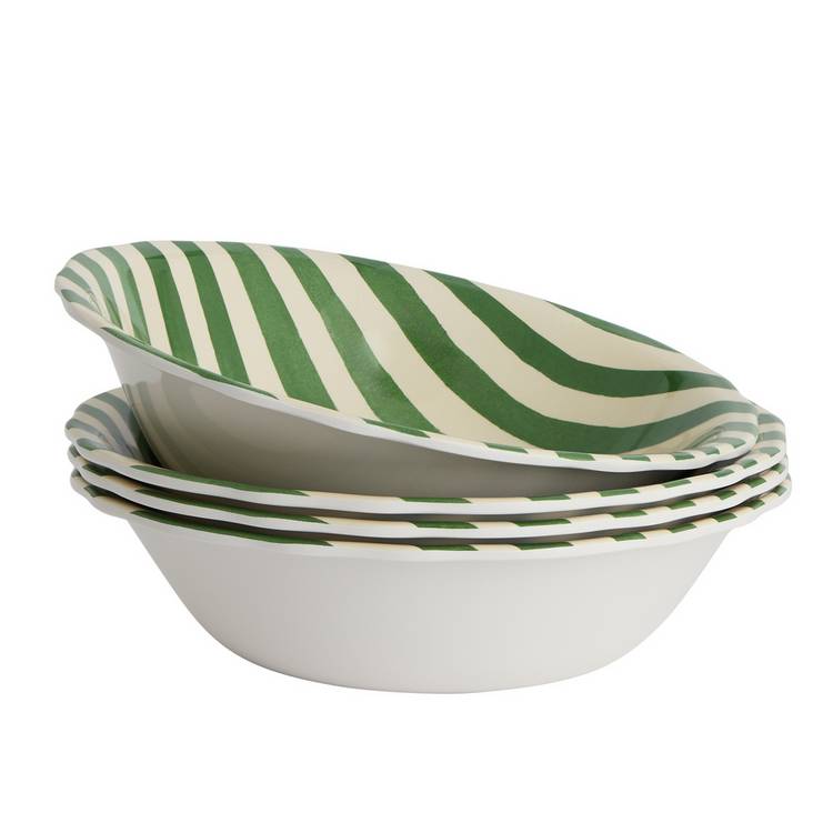 Argos Home green melamine cereal bowls set 4, imported from the UK