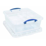 Really Useful plastic storage box clear 31.5L, imported from the UK