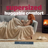 Silentnight Snugsie bubble fleece giant blanket in natural finish, UK version