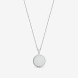 Simply Silver beaded edge round pendant necklace 16-inch, imported from the UK