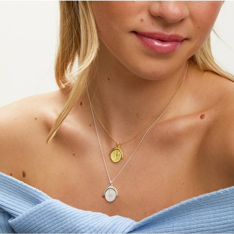Simply Silver polished beaded spinner pendant, UK version