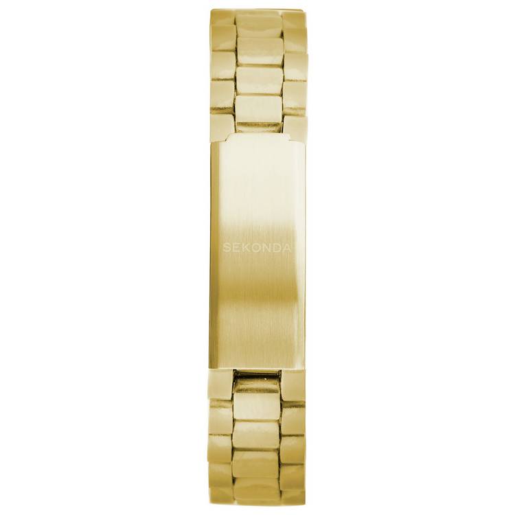 Sekonda gold watch gift set with black dial and matching jewellery - British product