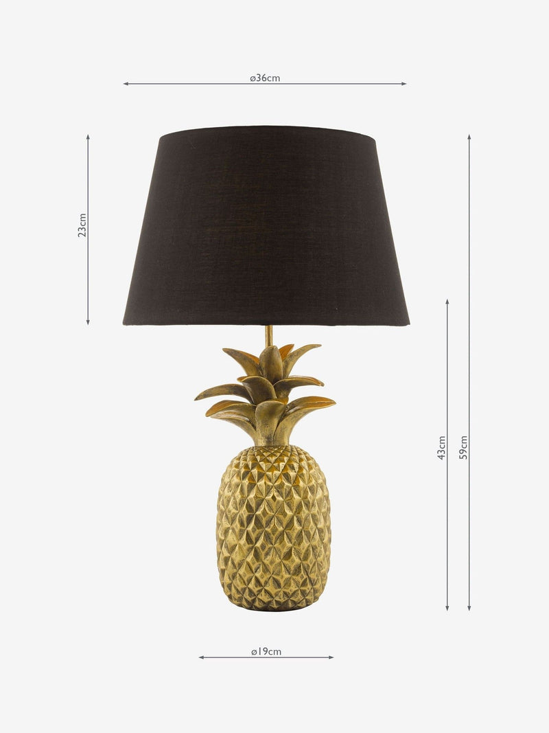 Dar Lighting Gold Safa table lamp with black shade, imported from the UK