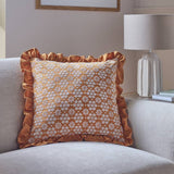 Argos Argos Home Broderie Anglaise Frill Cushion Mustard 43x43cm- Buy online at McGrocer