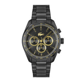 Lacoste black stainless steel chronograph watch 42mm, UK version