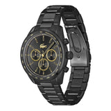 Lacoste black stainless steel chronograph watch 42mm, UK version