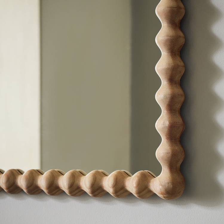 Habitat Bobbin stained wooden wall mirror 90x56cm, imported from the UK