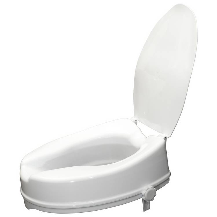 Aidapt raised toilet seat with lid 4 inch, imported from the UK