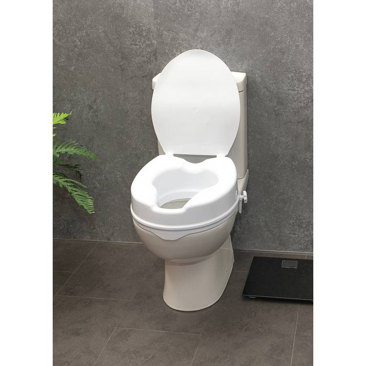 Aidapt raised toilet seat with lid 4 inch, imported from the UK