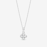 Simply Silver clover pendant cubic zirconia silver necklace (British brand)