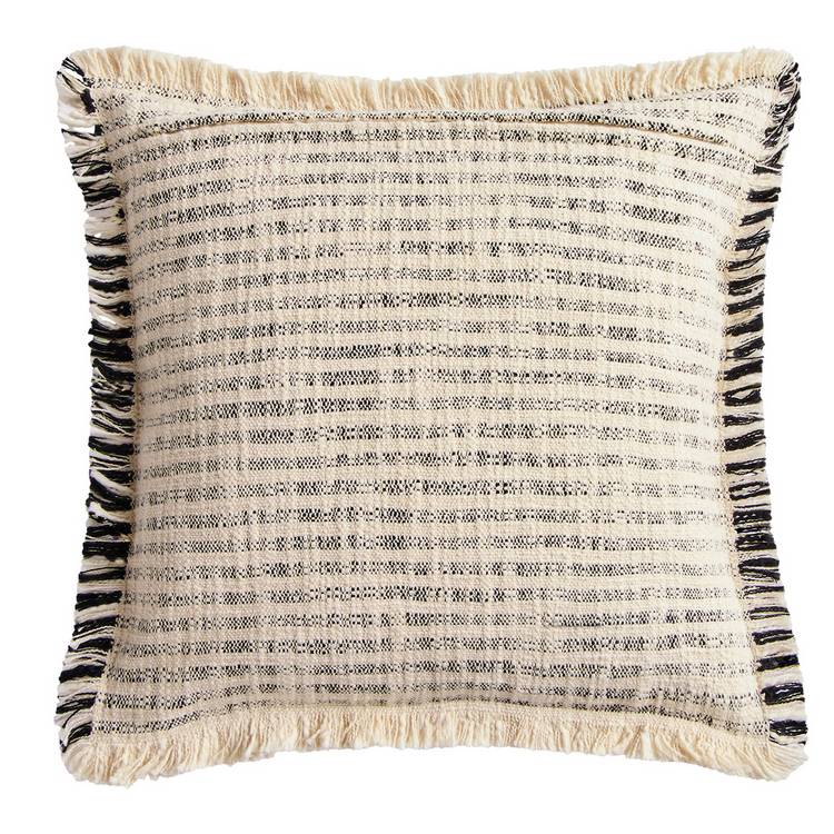 Habitat woven frayed edge stripe cushion 43x43cm (British brand)