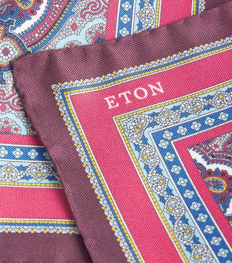 Eton silk paisley pocket square 33cm (British brand)