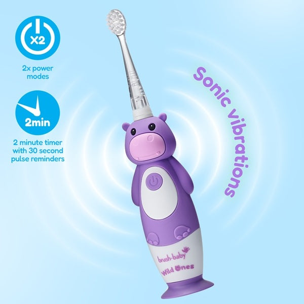Brush Baby hippo kids rechargeable toothbrush - British product