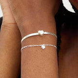 Simply Silver Fine Figaro Heart Bracelet 20cm - British product