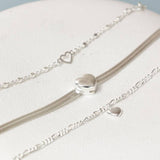 Simply Silver Fine Figaro Heart Bracelet 20cm - British product