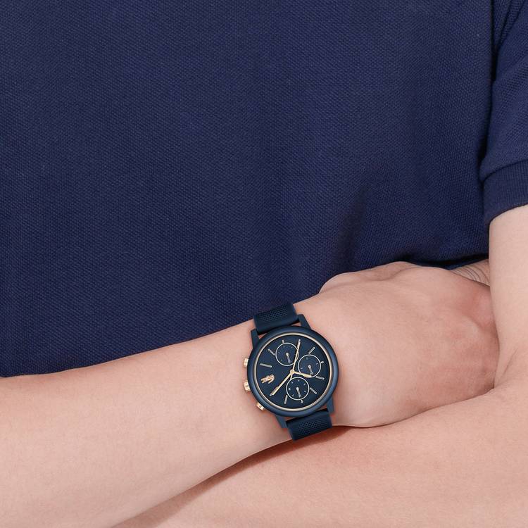 Lacoste men's blue silicone strap watch 42mm - UK version