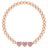 Lipsy rose gold plated stretch bracelet micro pave pink, UK version