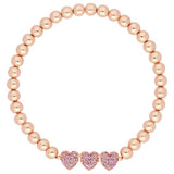 Argos Lipsy Rose Gold Plated Micro Pave Pink Stretch Bracelet 16cm- Buy online at McGrocer