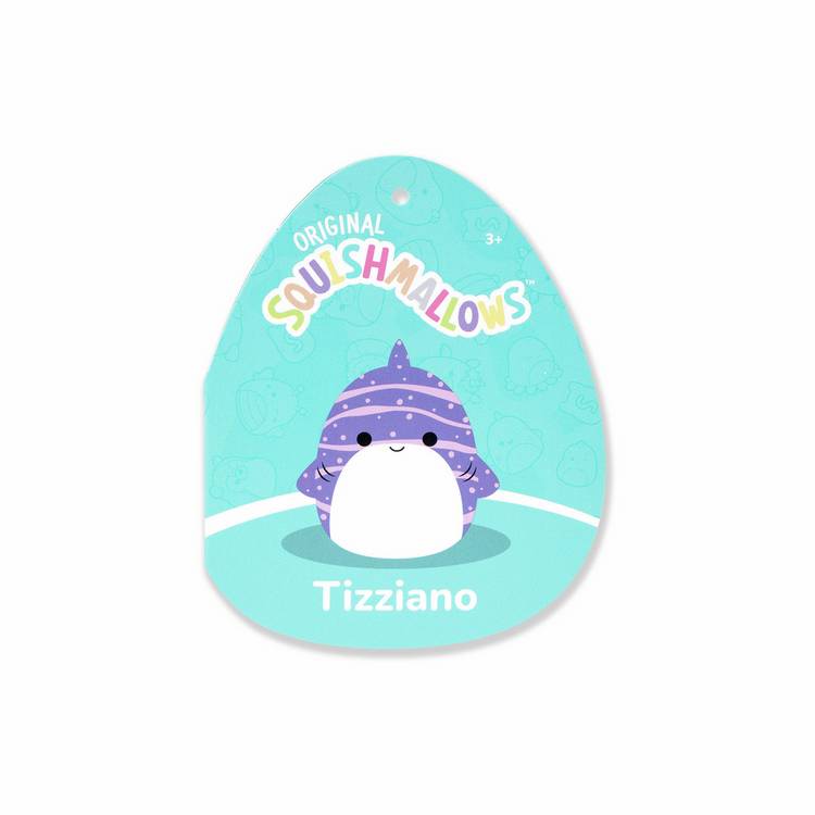 Squishmallows soft toy purple striped shark 7.5 inch (British brand)