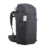 Decathlon travel backpack 56L black clamshell opening (British brand)